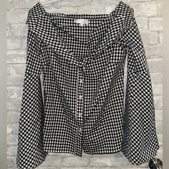 Caroline Constas Persephone off theshoulder top sz M #R1 - Picture 2 of 4